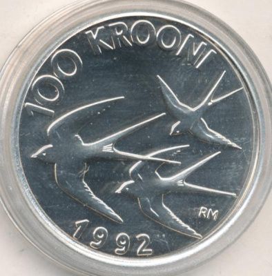 Эстония 100 крон, 1992 (100 крон. Эстония. 1992)