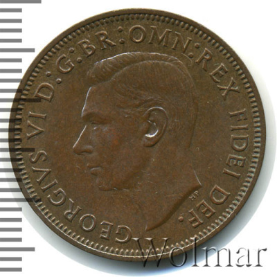 Великобритания ½ пенни, 1951 (1/2 пенни. Великобритания 1951г. Cu.)