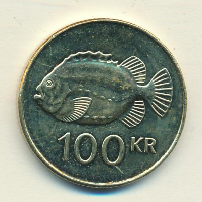 Исландия 100 крон, 2011 (100 крон. Исландия 2011)