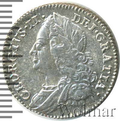 Великобритания 6 пенсов, 1757 (6 пенсов. Великобритания 1757г. Ag.)