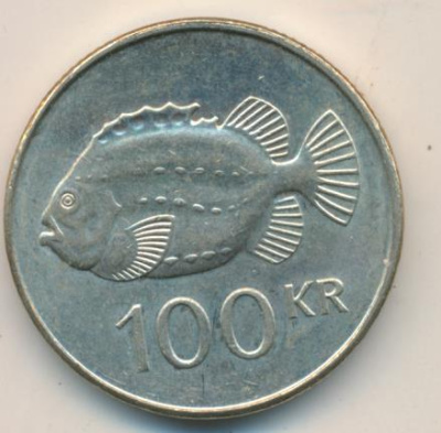 Исландия 100 крон, 2004 (100 крон. Исландия 2004)