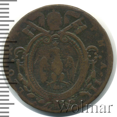 Папская область ½ байокко, 1826 (1/2 байокко. Папская область 1826г. Cu.)