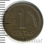 Литва 1 цент, 1936 (1 цент. Литва 1936г. Br.)