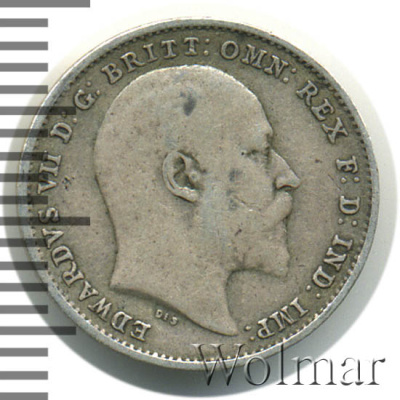 Великобритания 3 пенса, 1910 (3 пенса. Великобритания 1910г. Ag.)