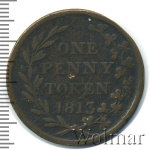 Остров Мэн 1 пенни, 1813 (1 пенни. Великобритания 1813г. Cu.)