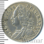 Великобритания 6 пенсов, 1757 (6 пенсов. Великобритания 1757г. Ag.)