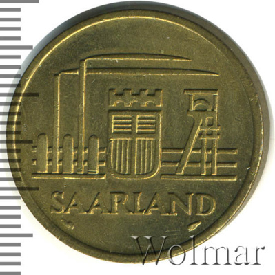 Саар 50 франков, 1954 (50 франков. Саарленд 1954г. Br.)