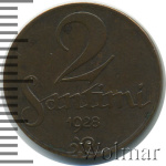 Латвия 2 сантима, 1928 (2 сантима. Латвия 1928г. Br.)