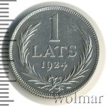 Латвия 1 лат, 1924 (1 лат. Латвия 1924г. Ag.)