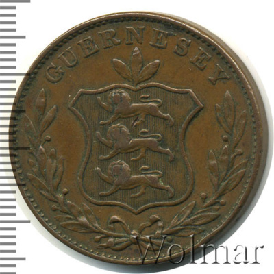 Гернси 8 дублей, 1834 (8 дублей. Гернси 1834г. Cu.)