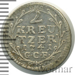 Гессен-Дармштадт 2 крейцера, 1741 (2 крейцера. Гессен-Дармштадт. Германия 1741г. Ag.)