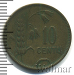 Литва 10 центов, 1925 (10 центов. Литва 1925г. Br.)