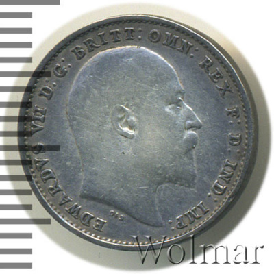 Великобритания 3 пенса, 1910 (3 пенса. Великобритания 1910г. Ag.)