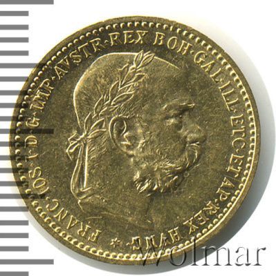 Венгрия 10 крон, 1906 (10 крон. Австро-Венгрия 1906г. Au 3,4.)