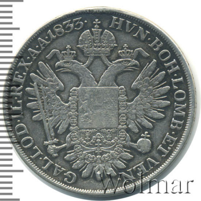 Австрия ½ талера, 1833 (1/2 талера. Австрия 1833г. А. Ag.)