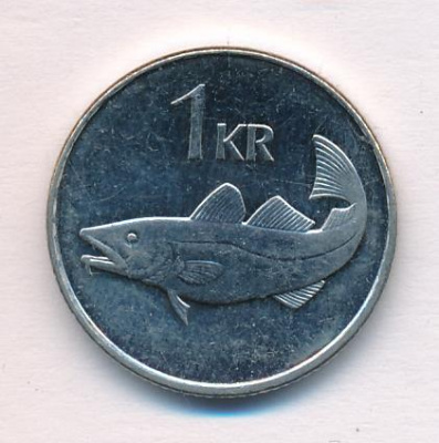 Исландия 1 крона, 2005 (1 крона. Исландия 2005)