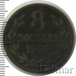 Гернси 8 дублей, 1903 (8 дублей. Гернси 1903г. Br.)