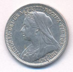 Великобритания 3 пенса, 1897 (3 пенса. Великобритания. 1897)