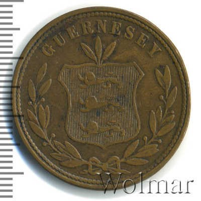 Гернси 8 дублей, 1864 (8 дублей. Гернси 1864г. Br.)