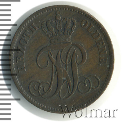 Ольденбург 3 шварена, 1864 (3 шварена. Ольденбург. Германия 1864г. В. Cu.)