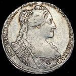 Полтина 1734 г. Анна Иоанновна. Тип года. С кулоном на груди. Крест державы простой (Полтина 1734)
