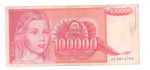 Югославия 100000 динаров, 1989 (100000 динар. Югославия 1989)