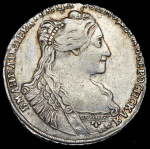 Полтина 1734 г. Анна Иоанновна. Тип года. С кулоном на груди. Крест державы простой (Полтина 1734)
