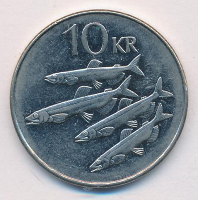 Исландия 10 крон, 2004 (10 крон. Исландия 2004)