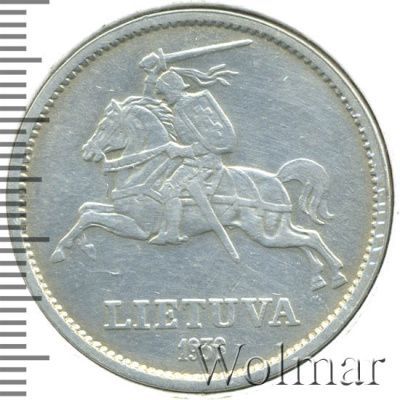 Литва 10 лит, 1936 (10 литов. Литва 1936г. Ag.)