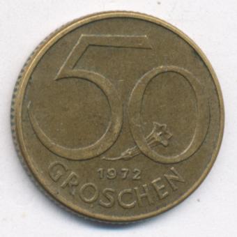 Австрия 50 грошей, 1972 (50 грошей. Австрия 1972)