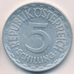 Австрия 5 шиллингов, 1952 (5 шиллингов. Австрия. 1952)