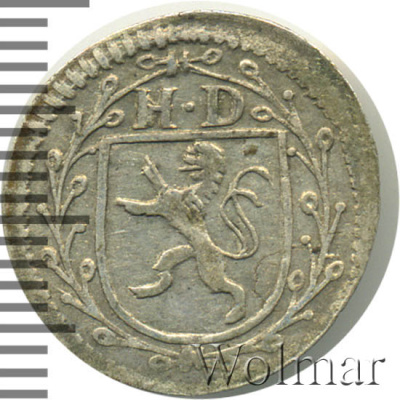 Гессен-Дармштадт 2 крейцера, 1741 (2 крейцера. Гессен-Дармштадт. Германия 1741г. Ag.)