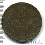 Гернси 8 дублей, 1864 (8 дублей. Гернси 1864г. Br.)