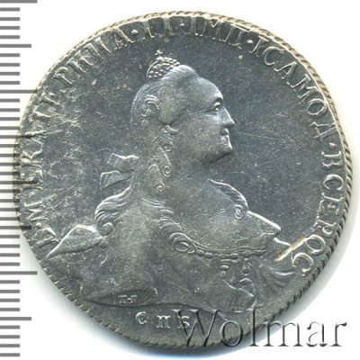 1 рубль 1766 г. СПБ ЯI. Екатерина II (1 рубль 1766г. СПБ TI ЯI. Ag. Петров - 2,5 рубля.)