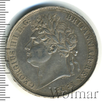 Великобритания 1 крона, 1822 (1 крона. Великобритания 1822г. Ag.)