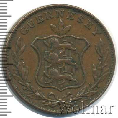 Гернси 8 дублей, 1834 (8 дублей. Гернси 1834г. Cu.)