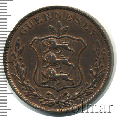 Гернси 8 дублей, 1834 (8 дублей. Гернси 1834г. Cu.)