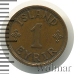 Исландия 1 эйре, 1942 (1 эйре. Исландия 1942г. Cu.)