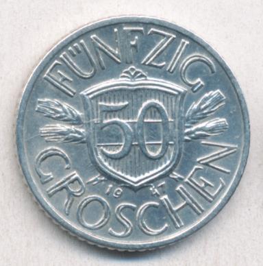 Австрия 50 грошей, 1947 (50 грошей. Австрия 1947)