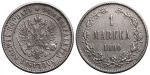 1 марка 1890 г. L. Для Финляндии (Александр III). (1 марка 1890 года. "L". XF, Патина)