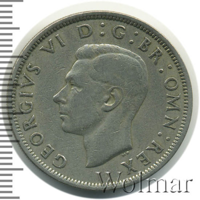 Великобритания ½ кроны, 1948 (1/2 кроны. Великобритания 1948г. Cu-Ni.)