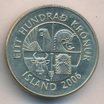 Исландия 100 крон, 2006 (100 крон. Исландия 2006)