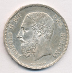 Бельгия 5 франков, 1875 (5 франков. Бельгия. 1875)