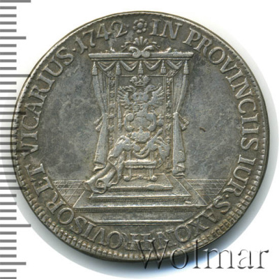 Гессен-Дармштадт ½ талера, 1742 (1/2 талера. Германия. Саксония. Викариатный 1742г. Ag.)