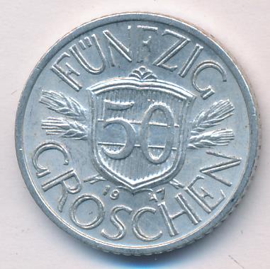 Австрия 50 грошей, 1947 (50 грошей. Австрия 1947)