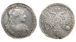 Полтина 1734 г. Анна Иоанновна. Тип года. С кулоном на груди. Крест державы узорчатый (Россия. Полтина 1734 года.)