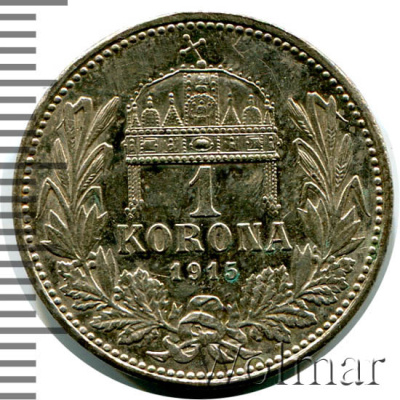 Венгрия 1 крона, 1915 (1 крона. Австро-Венгрия 1915г. Ag.)