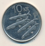 Исландия 10 крон, 1996 (10 крон. Исландия 1996)