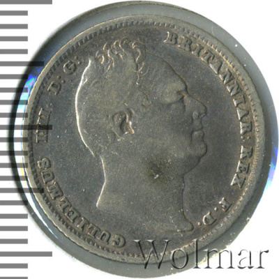 Великобритания 6 пенсов, 1834 (6 пенсов. Великобритания 1834г. Ag.)