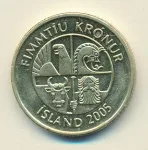 Исландия 50 крон, 2005 (50 крон. Исландия 2005)